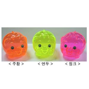 (한셀)투명칼라 돼지 저금통 / 장식소품 / 미니(1호)