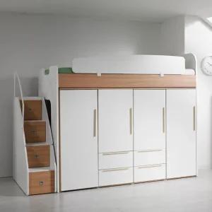 타임특별가)컨셉트 MU-128 E0 수납형 계단 벙커 이층 침대+옷장 DF903039