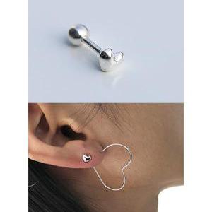 하트 통통이 실버925 은 피어싱 귀걸이