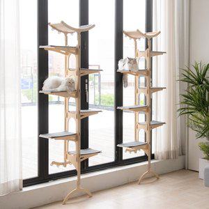 [모넬로] 베란다 윈도우 부착 냥트리 고양이 원목 캣타워 GO2079