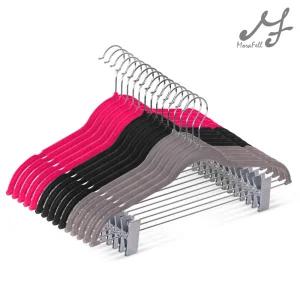 [MF매직하우스] 고리회전형 벨벳 멀티 집게 바지걸이 옷걸이 겸용 그레이 10P