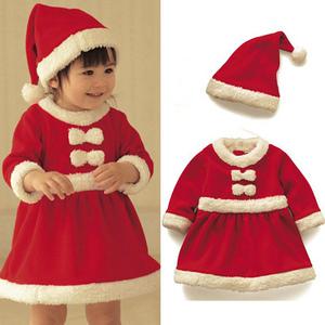 보송보송 아동 아가 산타클로스 세트 원피스 복장 코스프레 J114