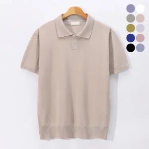 [후앙스]시원한 여름니트 린넨라이크 카라넥 반팔티 DMCT2009