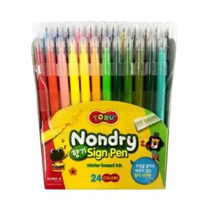 동아 마르지않는 논드라이 사인펜 싸인펜 24색