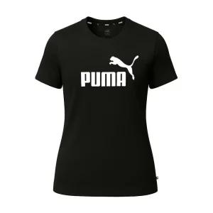 푸마 PUMA 에센셜 로고 여성 반팔티 반팔 티셔츠 블랙 586774-01