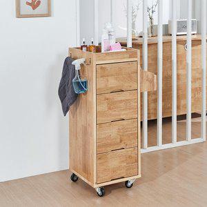 [다하미가구]아리스타 원목 이동식 서랍 트롤리 미용 트레이