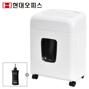 [현대오피스] 소형 문서세단기 PK-830X 화이트+오일 최대 10매 파지함 15L 서랍식파지함 이동식바퀴 개인용 가정용