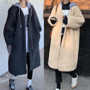 후드 롱점퍼 양털 뽀글이 후리스 여성 겨울 코트 패딩