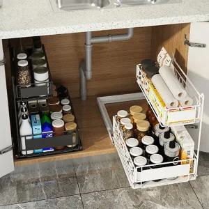 아홈디 싱크대 하부장 수납장 슬라이딩 선반 양념통 레일 틈새수납장(NT-519)