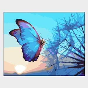 (물감 2배) 모모픽스페인팅 유화그리기 G06 민들레 나비  40x50 유화 그림 붓 세트