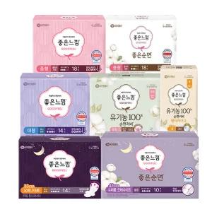 좋은느낌 생리대 소형 중형 대형 오버나이트 팬티라이너 / 울트라 맥시슬림 유기농 좋은순면