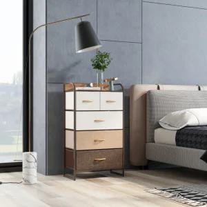 옷 양말 정리 보관 패브릭 서랍장 원목 선반 와이드 수납장 화장대