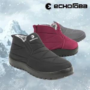 [에코로바]남녀공용 겨울 따뜻하고 발편한 털신발 방한화 패딩슈즈 ER1606