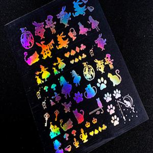 레진 공예 아트 재료 레이저 앨리스 홀로그램 스티커 재료