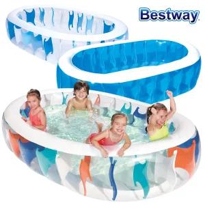 BW 54066 투명 타원 물놀이 에어 풀장