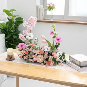 튤립 센터피스 조화 푸시아 핑크 대형 50cm 인테리어 꽃 테이블 장식 소품 웨딩 촬영 행사 브라이덜