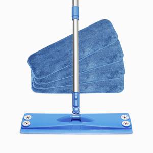 [말끄미] 국산 밀대청소기+극세사리필패드4장/마른걸레 젖은걸레/밀대걸레 찍찍이 벨크로우 패드