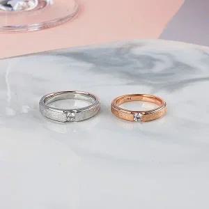 [샤밍주얼리]1부 다이아몬드 커플링 천연 현대 G Si2 네추럴 무광 14K 18K 결혼 기념일 반지