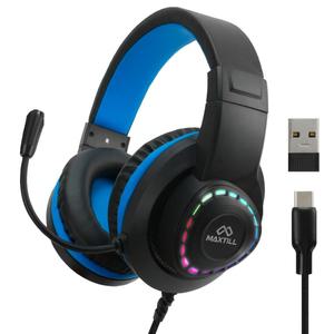 맥스틸 GM-HC10 C타입 7.1채널 서라운드 게이밍 헤드셋 헤드폰 USB변환젠더 포함 LED 유선 PC방 게임 추천