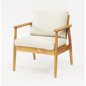 [자르파라]카페 라운지 거실용 1인용 고무나무 원목 암체어(4색) 소파 편한 호텔 푹신한 안락