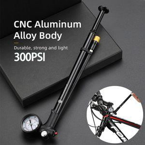 휴대용 고압 자전거 에어 펌프 게이지 포함 포크 및 리어 서스펜션 충격 흡수 장치 산악 자전거 펌프 300ps