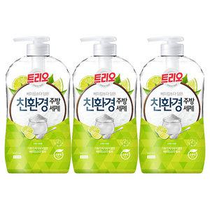 트리오 베이킹소다 담은 주방세제, 라임, 680ml, 3개