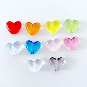 투명 하트비즈구슬 50개입 1봉 통통하트 투명하트