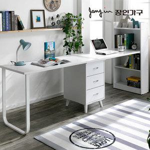 장인가구 그루 트윈 2400 코너형책상세트