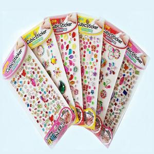 6SET 큐빅 네일데코스티커 파츠 손톱스티커 네일아트 유아 어린이 발톱 패디 페디