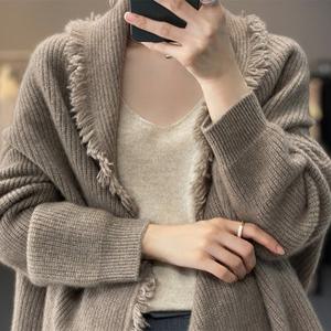 [패션시그널]빈티지 수술엣지 니트 코트 CB153C