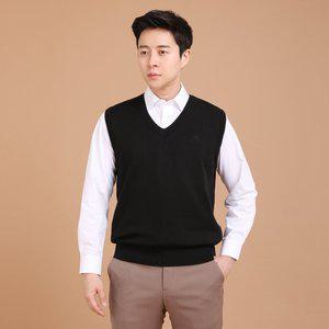 남성 FW 베이직 엠블럼 브이넥 니트 조끼 DO-VEW-V