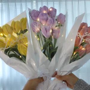 모루 공예 튤립 꽃다발 만들기 DIY키트 3종(12송이) 솜씨키트