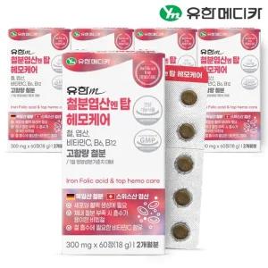 [유한메디카] 철분 엽산 엔 탑 헤모케어 60정x6개(12개월분)