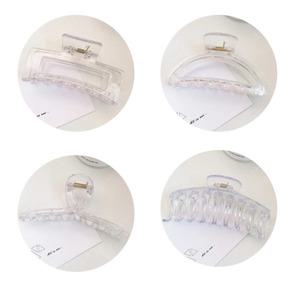 대형 올림머리 긴머리 헤어 클립 집게핀 투명