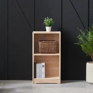 로데르 고무나무 원목 2단 오픈 책장  착불