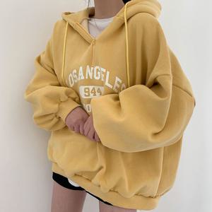 오버핏 후드티 여성 반집업 봄 가을 간절기 후드 루즈핏 옐로우 티셔츠