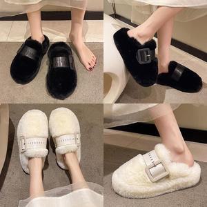 [프로셀러] 벨트퍼슬리퍼 털안감 겨울 신발 여성 버클 데일리