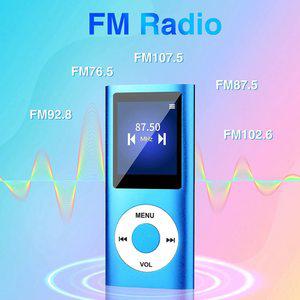 블루투스 5.0 MP3 플레이어 32GB TF 카드 음악 FM 이어폰 휴대용 HiFi 검정색