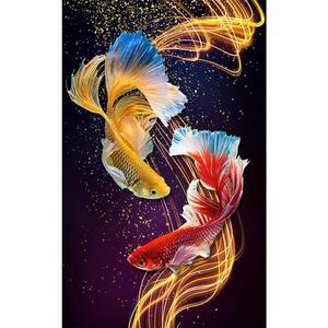 [OFM65RS9]잉어의 향연  패브릭  보석십자수 50x80