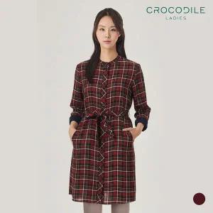 [크로커다일레이디] 체크원피스형롱블라우스_CL0FBL205