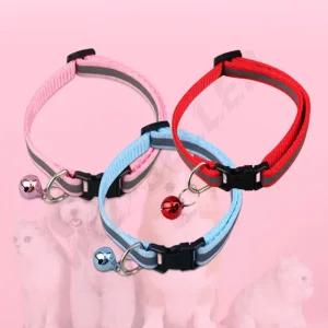 고양이 강아지 컬러 방울목걸이 반사판 안전목줄