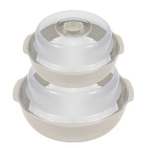 전자렌지 찜기 중형 소형 세트 용기 채반 뚜껑 스팀 홀 라면 만두 계란 전자레인지 용 고구마