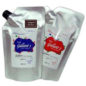 웰빙 저자극 염색약 총1000g 오징어먹물 함유 트리트먼트 효과 갤런트칼라크림 새치커버 스피드염색