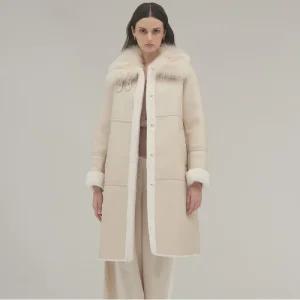 [최초가189,000원]리얼 폭스퍼 롱 무스탕 코트_KSCT240401