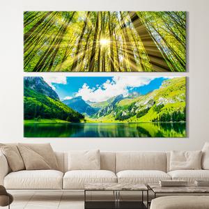 여름 인테리어 자연 산 나무 호수 풍경화 와이드 24종 거실 대형 캔버스 물그림 액자 선물