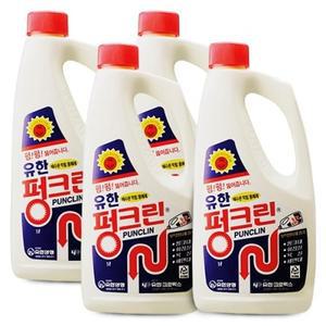 유한크로락스 유한양행 유한락스 펑크린 1L 배수구/싱크대/욕실 x 4개