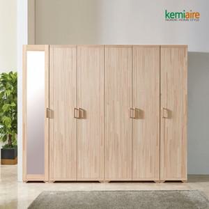 케미에르 베이직 편백나무(무절)원목 2400 옷장세트 KMD-244