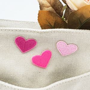 20P 하트 옷패치 미니 로고 자수 뱃지 옷마크 핑크