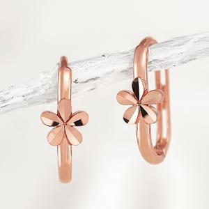 14K 18K 원터치 귀걸이 컷팅 볼드 데일리 여자 플로라 플라워 금귀걸이