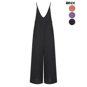 [하프클럽/]여성 딥브이넥 와이드 점프수트